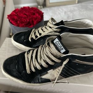 Golden Goose Black/Platinum Midstar sneakers